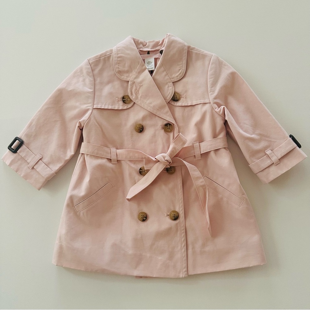 Janie and Jack 6-12 Months Baby Girl Pink Trench Coat